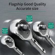 1pc Compact 72-Tooth Ratchet Wrench, Available In 1/2", 3/8", 1/4" Drive Sizes, Durable Short Handle Ratchet Wrench Suitable For Furniture Installation, Automotive Repair, And DIY Tools - Mini Ratchet Wrench - View 9