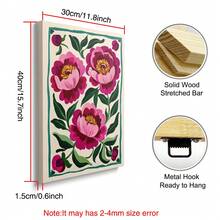 1 pieza Póster de arte de pared con pintura de lienzo de estilo bohemio con peonía rosa enmarcada/sin marco, obra de arte botánica minimalista floral abstracta vintage, adecuada para dormitorio, apartamento, sala de estar, decoración del hogar moderna - Multicolor - Ver 12