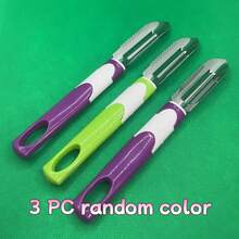 多功能不锈钢削皮器和土豆切片器 - 旋转双刀片，塑料手柄，高效家用及专业烹饪削皮器 - 彩色 - 查看 11