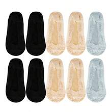 1/5/10 Pairs Of Fashionable Lace Women's Summer Transparent Breathable Comfortable Invisible Boat Socks - Multicolor - View 17