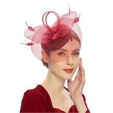 1 chiếc mũ cài tóc nữ kiểu Kentucky Derby, mũ dự tiệc trà, mũ lưới cài hoa và lông vũ, phụ kiện đội đầu cho đám cưới và tiệc cocktail. - Nhiều màu - Xem 14