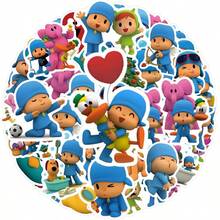 55张卡通波可约贴纸，可爱动画波可角色贴花，可用于水瓶、行李箱、剪贴簿、防水涂鸦 - 彩色 - 查看 8