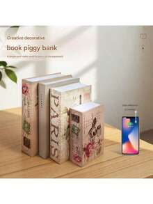 Replica book with combination lock, storage box, piggy bank, perfect for storing fake books and money - A - Übersicht 4