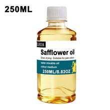 Aceite de cártamo para pintura - Botella de 16.9 Oz - Medio de pintura para artistas profesionales, mejora el flujo y la translucidez, diluyente sin disolventes - aceite de cártamo - Ver 7