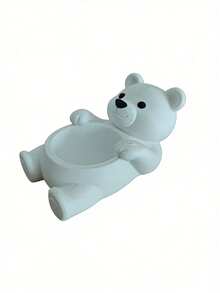 1pc Healing Reclining Bear Shaped Storage Bucket, Tilted Makeup Brush & Lipstick Organizer, Vanity Organizer - Multicolor - View 4