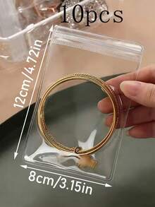 100/30/10pcs PVC Anti-Oxidation Transparent Jewelry Zipper Bags, Jewelry Pouches, Earring Necklace Jewelry Unique Packaging Zipper Lock Bags, Small Accessory Party Gift Bags - Clear - View 15