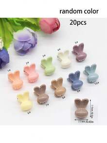 Bộ 20 kẹp tóc nhỏ hình thỏ dễ thương, thích hợp trang trí lễ Phục Sinh, dành cho nữ, dùng hàng ngày và làm quà tặng, dự tiệc theo chủ đề, lễ hội. - Nhiều màu - Xem 4