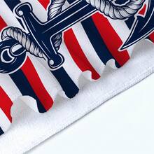 1pc Anchor Striped Beach Towel, Super Soft Fiber Extra Large Beach Blanket, Super Absorbent Bath Towel, Suitable For Travel, Swimming Pool, Diving, Surfing, Yoga, Camping, Available In Multiple Sizes, Beach Accessories For Beach, Pool, Travel, Camping, Yoga - A - View 10