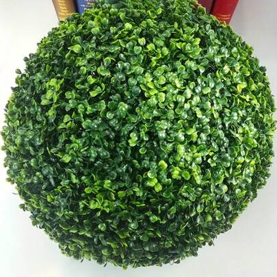 1pc Green Topiary Ball, Artificial Plant Sphere, Realistic Round Potted Plant, Suitable For Yard, Garden, Wedding, Party Decor