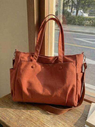 1 pieza, 37cm*14cm*29cm, Nailon, Capacidad grande, Bolso de mano, Bolso de hombro, Bolso cruzado, Unisex, Bolso casual, Bolso minimalista, Mochila escolar, Adecuado para estudiantes, Ir al trabajo, Vacaciones, Viajes, Compras, Regalo