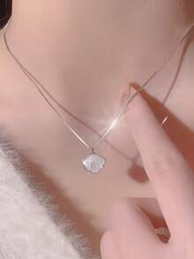 5件套优雅简约贝壳蝴蝶仿珍珠仿月光石仿海蓝宝石项链套装，女士颈链，适合日常、度假、约会、派对、生日、情人节等场合佩戴。 - 彩色 - 查看 3