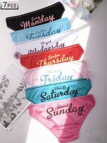 7-Piece Set Of Women's Underwear, Not Repeated Within A Week. I Love Sundays. Women's Underwear, Spring And Summer Clothing - 多色1 - 查看 1