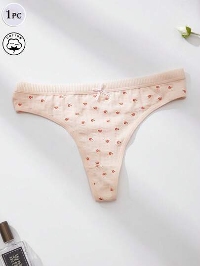 1 chiếc quần lót dây cotton in họa tiết dành cho nữ, thiết kế cạp quần bằng cotton mềm mại, thoáng khí, thoải mái và thân thiện với da. Họa tiết hoa thời trang, ngọt ngào và thanh lịch, thêm nét duyên dáng nữ tính cho trang phục hàng ngày. Thích hợp cho các dịp hàng ngày, thường ngày và mặc ở nhà, đơn giản và thiết thực, một món đồ không thể thiếu trong tủ quần áo.