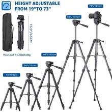 74-Inch Digital SLR Camera Tripod With 1 Quick Release Plate, Suitable For //, Lightweight Video Tripod - View 4