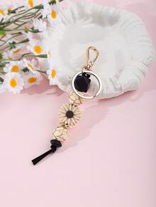 1个波西米亚风雏菊串珠钥匙扣，可爱硅胶雏菊吊坠，饰有纹理石珠和编织流苏，是送给朋友、姐妹和植物爱好者的贴心礼物。 - 多色 - 查看 19