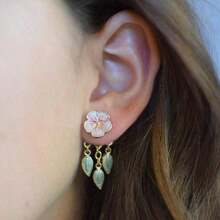 1 Pair Fashionable Enameled Colorful Cloud Waterdrop Front & Back Earring Set, Unique Design Cloud Earring Jackets, Women, Girls, Birthday, Holiday - Nhiều màu - Xem 13