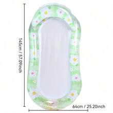 1pc Inflatable Floating Lounger Chair With Floral Elements, Includes Headrest, Made Of PVC Material, Suitable For Water, Beach, Pool, Theme Parties, Inflatable Water Floats, Water Resting Bed, Pool Floating Accessories, Requires Separate Air Pump Purchase - Sequined Flower Floating Bed - View 9