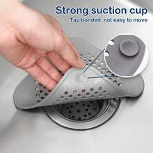 10/5pcs Silicone Drain Filter, Shower Drain Cover, Collapsible Sink Strainer, Strong Suction Cup Drain Filter, Suitable For Bathtub, Bathroom, Kitchen, Laundry Room Drain - A - View 4