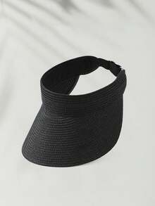 1 pieza Sombrero de paja de verano, adecuado para vacaciones en la playa, protección solar, atuendo casual, regalo del Día de la Madre - A - Ver 11