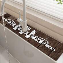 1pc, Sink Faucet Suction Pad, Drainage Pad, Kitchen, Bathroom Sink, Countertop, Drainage Pad, Diatomite Washbasin, And Cuttable Quick-Drying Pad. - Multicolor - View 5