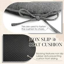 Basic Beyond - Cojines de silla para sillas de comedor paquete de 4 cojines de silla con lazos y respaldo antideslizante almohadillas para orejas de cocina de 15.5 x 15.5 pulgadas para sillas de - Gris Oscuro - Ver 4