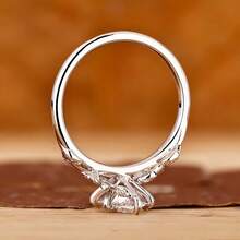 Fashionable Versatile Elegant Cubic Zirconia Inlaid Horse Eye Design Engagement Ring For Women - White Gold - View 4