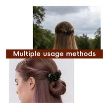 1pc Heart-Shaped Magnetic Hair Clip For Half-Up Or Thin Hair, 2-In-1 Non-Slip Hair Claw Clip For Left And Right Strands, Easy To Create Elegant Feminine Hairstyles, Hair Design Styling Decoration, Perfect Gift For Women, Available In Leopard Print And Solid Color - Heart-shaped Hair Clip - View 5