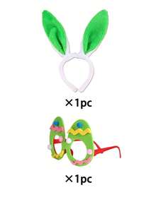 2/1pc Easter Party Costume Set, Includes Rabbit Ear Headband, Party Glasses, Photo Props, Cute Party Headpieces, Create Holiday Atmosphere, Cosplay Props, Easter Headband, Suitable For Theme Parties, Holiday Events - Multicolor - View 19