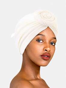 1件装女士蜗牛卷发巾帽，打结帽，日常护发头巾 - 彩色 - 查看 14