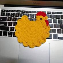 A Cute White Hen-Shaped Coaster, Suitable For Home And Office Desk Decoration. It Is An Excellent Gift Choice For Family And Friends On Mother's Day, Father's Day, Valentine's Day, Etc. - 黃色 - 查看 3