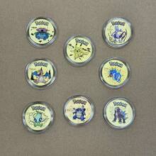 pokemon 8Pcs Coins Metal Coins Charizard Mewtwo Metal Card Round Game Collection Card Anime Toys - Multicolor - View 12