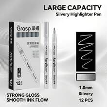 New High-Capacity Highlighter Markers, Classic Gold, Silver, And White Colors, Suitable For Different Styles And Subjects, Durable Tip With Smooth, Uniform Ink Flow, Excellent Color Coverage, Waterproof And Fade-Resistant, Ideal For Illustrations, Anime, Watercolor, Colored Pencil, And Sketches Requiring Enhanced Dimensionality. - Sets - View 17