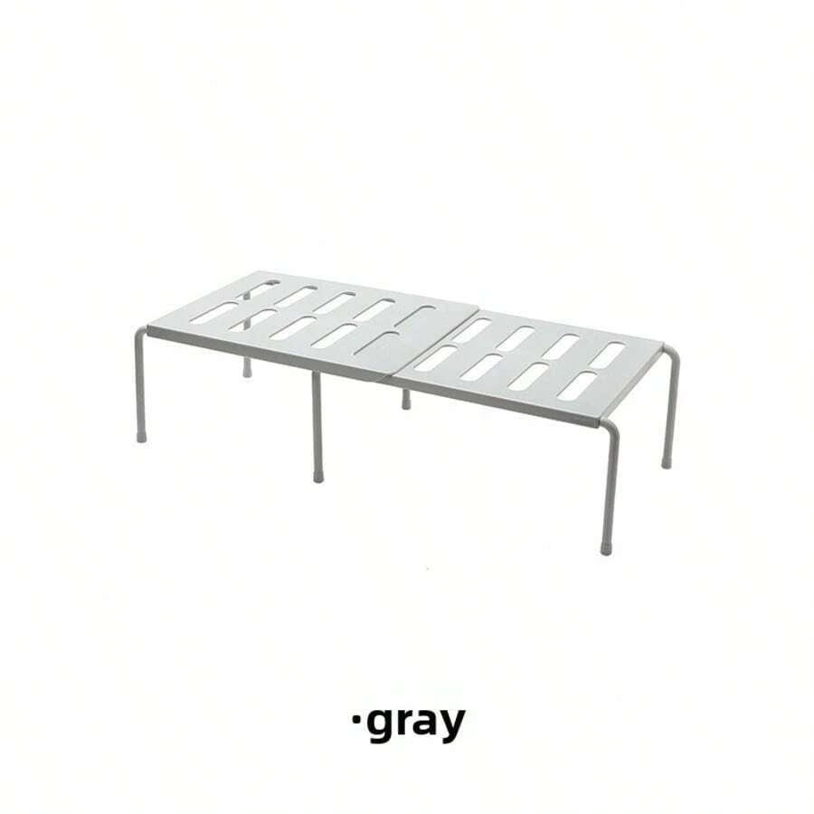 一套可拆卸可扩展多层储物架，衣柜隔板，无需钻孔，节省空间，适用于浴室、宿舍、厨房、客厅，塑料鞋拖收纳架 - 彩色 - 查看 1