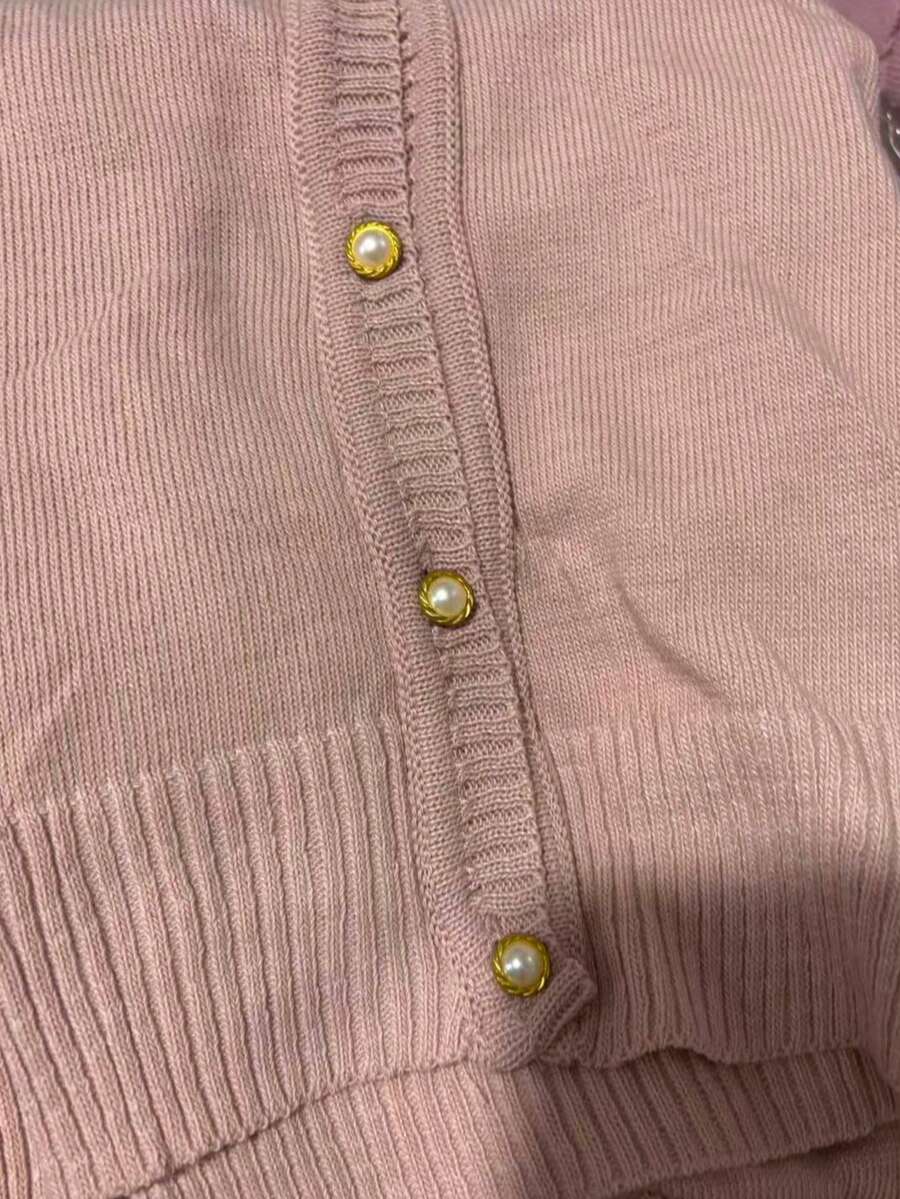 Beautiful, Fashionable, Lightweight Knit Cardigan With Buttons And Elastane. (Super Shipping!) - Rosa Arroz - View 1