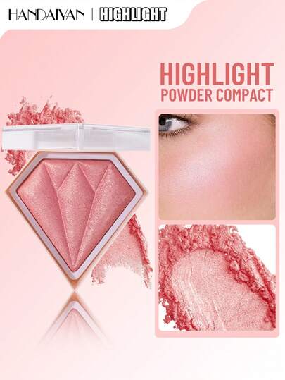 HANDAIYAN Diamond Rhombus Highlighter, Skin Brightening, Contour Enhancing, Powder Finish, Holiday Gift, Makeup For Party, Halloween, Christmas, Travel, Autumn/Winter Camping, Face Painting, Cosmetics, Suitable For Women, Ideal For Y2K Fashion, Suitable As Birthday/Valentine's Day/Mother's Day Gift, Essential For Celebration Parties, Best Color Choice