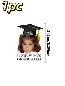Customizable Hand-Held Sign, Personalized With Individual Photos And 2026 Graduation Cap Design, Cute And Fun Style, Suitable For Graduation And Back To School Seasons, High-Quality Graduation Party, Classroom Decor, Family Gathering And Graduation Gift Photo Props, Wedding - Multicolor - View 11