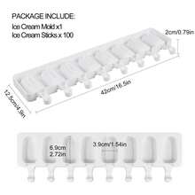 8-Cavity Silicone Ice Cream Pop Mold, Reusable DIY Classic Ice Cream Maker - Multicolor - View 2