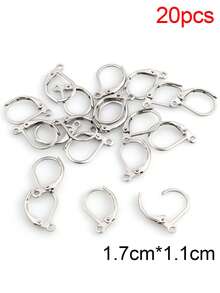 20 pièces Boucles d'oreilles en acier inoxydable Fermoirs de boucles d'oreilles créoles françaises Base de réglage d'oreille pour fournitures de fabrication de bijoux DIY Accessoires - Boucles d'oreilles bricolage - Voir 16
