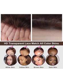200% Ultra High Density Wear And Go Glueless Straight Wig - 13x4 HD Lace Front Human Blended Hair, Pre-Plucked & Pre-Cut Drawstring Wig , Beginner Friendly, No Glue & Ready To Wear - Brown - View 7