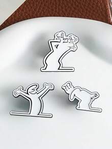 1PC Funny Abstract Figure Enamel Pins Self-Care Badges Metal Brooches Fashion Lapel Badge Backpack Clothes Jewelry Bag Pins Imperdible Graduation Gift - Multicolor - View 4