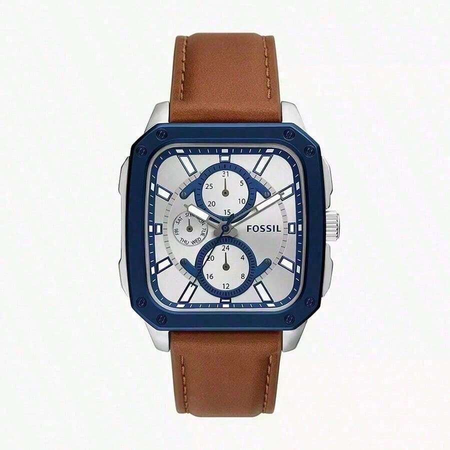 Fossil BQ2654 女士优雅腕表 - 不锈钢表壳，真皮表带，矿物玻璃表镜，50米防水，象牙色表盘 - 独家款 - 白色 - 查看 1