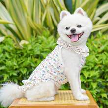 1 pieza Vestido de princesa de verano para mascotas, ligero y transpirable con volantes y estampado floral - Multicolor - Ver 3