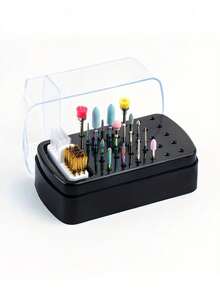 30-Hole Nail Drill Bit Holder, Matte Polishing Bit Display & Organizer, 2-In-1 Nail Drill Bit Brush - Multicolor - View 11