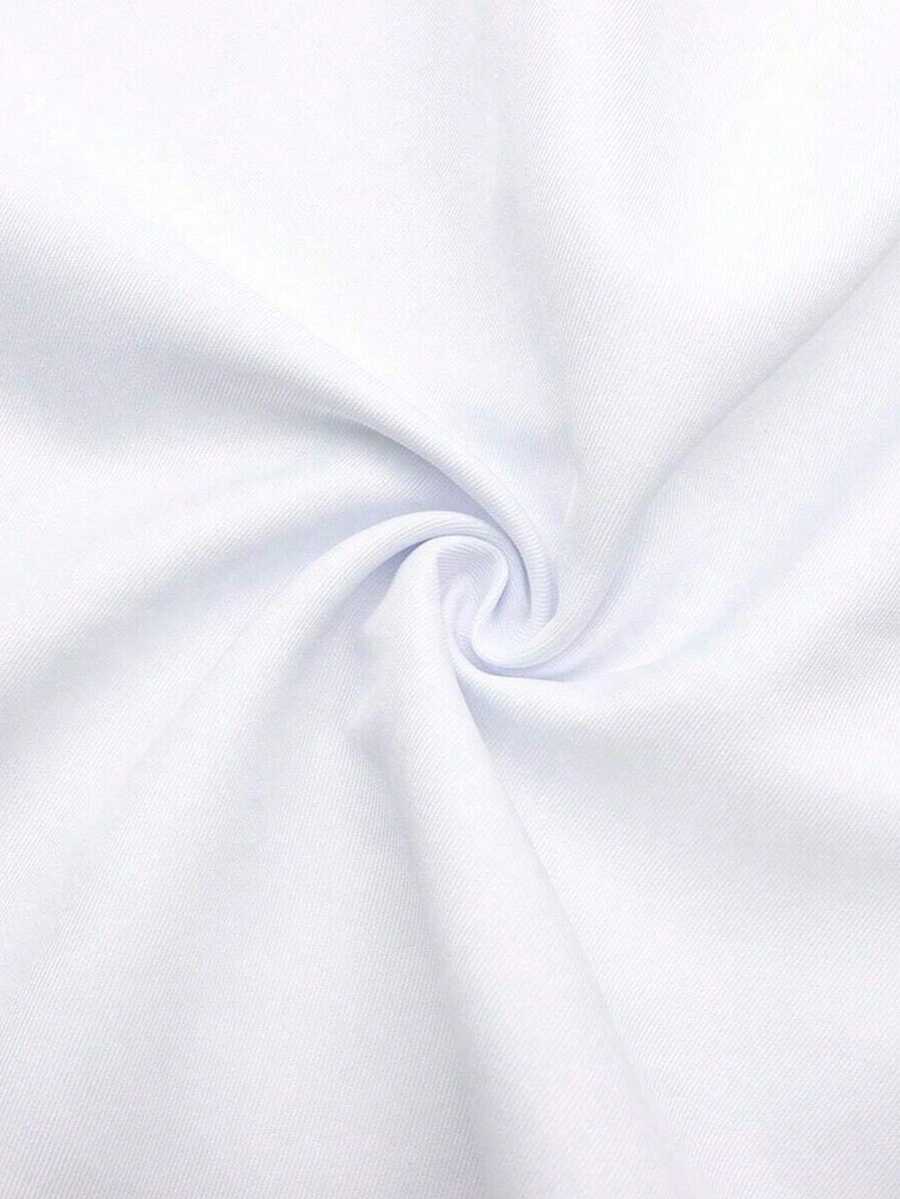 1块马卡龙色斜纹涤纶面料，可用于服装、桌布等DIY，预裁面料 - 白色 - 查看 1