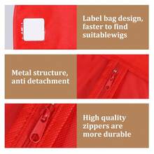 6-Pack Extra Long Wig Storage Bags With Hanger For Travel & Closet - 07 RED 12PCS - View 6