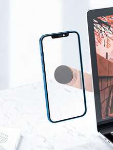 1个铝合金笔记本电脑侧屏便携式金属手机支架，黑色/玫瑰金/银色/蓝色 - 查看 6