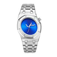 1 chiếc đồng hồ đeo tay nam màu bạc sang trọng, thiết kế bất đối xứng, dây thép, máy quartz, phù hợp cho công sở, các sự kiện xã hội, làm quà tặng. - Một cỡ - Xem 14