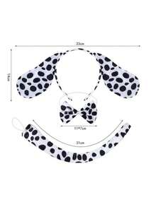 New Arrival Fashionable Personalized Versatile Popular Dalmatian Dog Ear Headband, Performance Stage Costume Accessory, Party Game Prop, Creative Spotted Dog Headpiece Hair Clip Set,Halloween - Multicolor - View 5