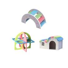 Đồ chơi vận động cho chuột hamster, nhà nhựa cho chuột hamster, hang trú ẩn cho chuột gerbil, phụ kiện cho chuột lang, đồ chơi bệ đỡ cho chuột hamster, đồ chơi mini, lồng PVC cao cấp. - Nhiều màu - Xem 33