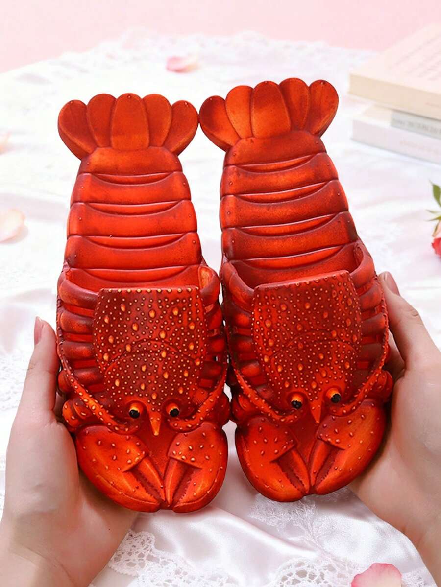 Dép lê nam cỡ lớn mới mùa Xuân/Hè 2026, đế mềm, size 47, kiểu dáng bất đối xứng, chống trượt, chống mài mòn, nhẹ, linh hoạt, thích hợp mang trong nhà hoặc ngoài trời, thiết kế hình tôm càng ngộ nghĩnh, unisex dành cho thanh thiếu niên, phù hợp cho cosplay, tiệc tùng, chụp ảnh. Đế dép được sơn không đều và các họa tiết lốm đốm nâu đỏ ngẫu nhiên trên phần trên là đặc điểm bình thường, không phải lỗi. - Một màu nâu - Xem 1